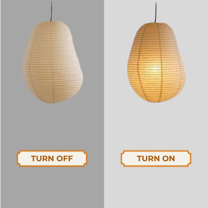 Unique Japandi style paper pendant light for serene bedroom decor