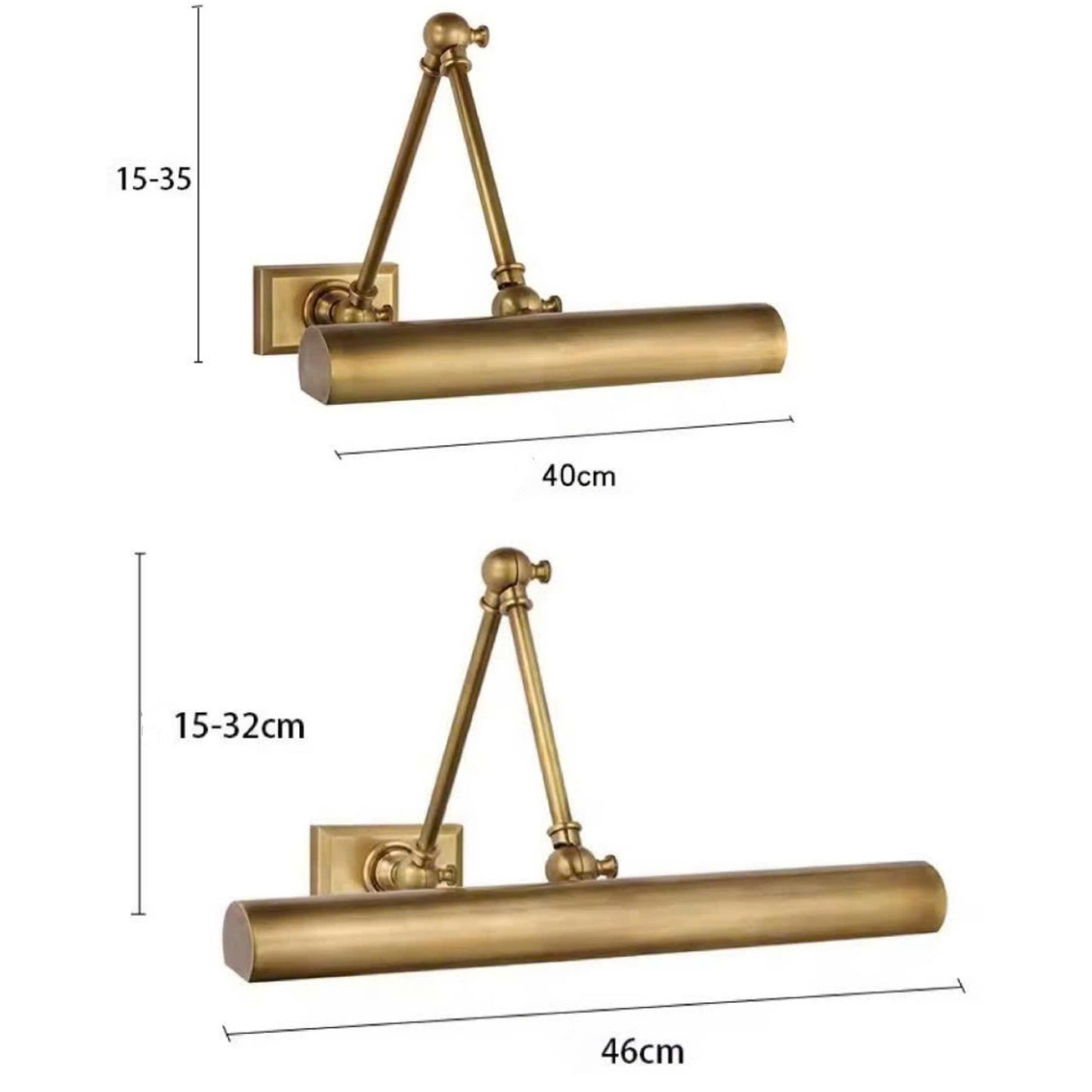 Vintage style brass picture lamp for elegant gallery accent lighting