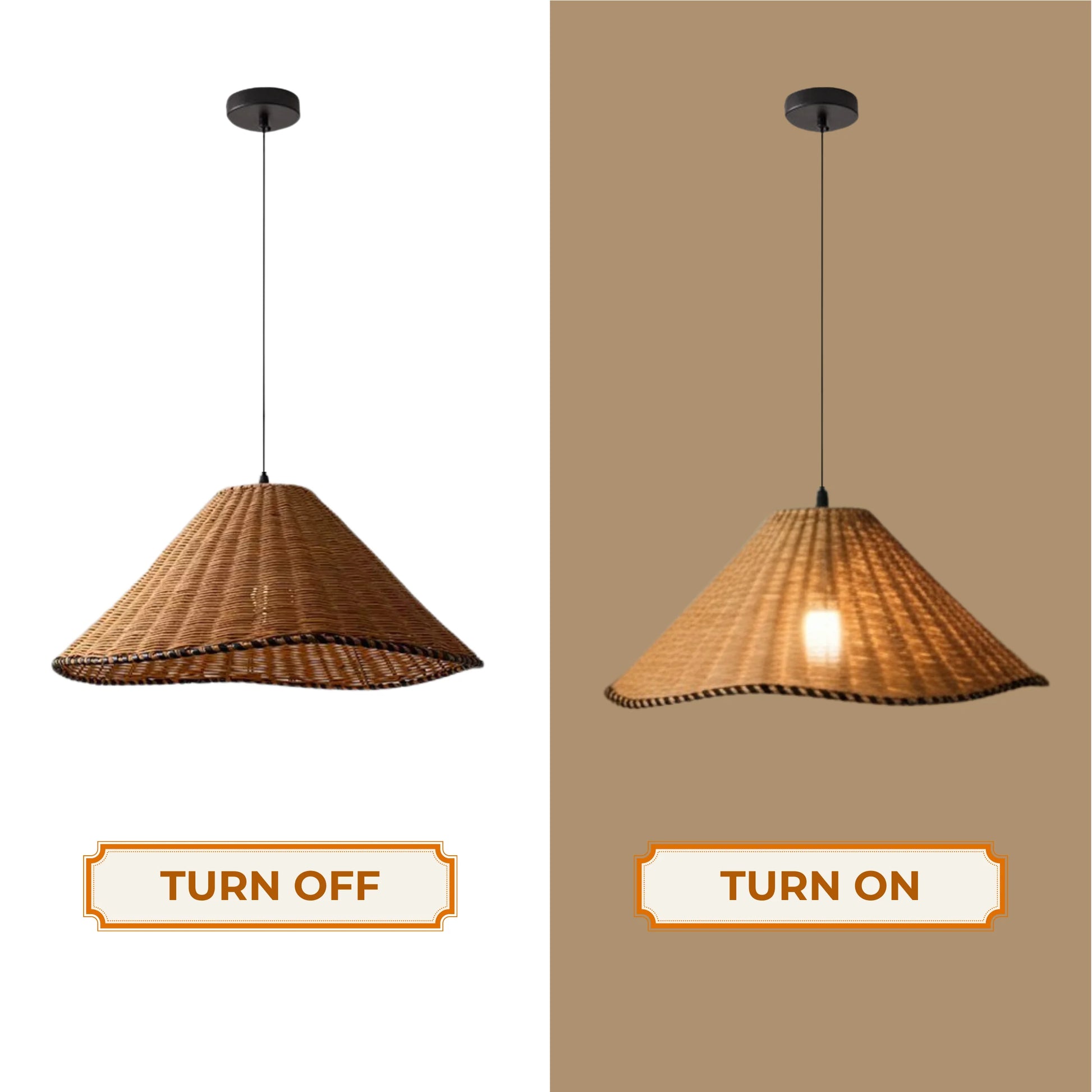 Wabi-sabi inspired bamboo pendant light with textured finish