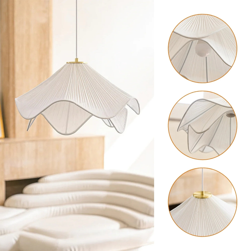 Textured layered fabric pendant light in a beautiful Wabi-Sabi style