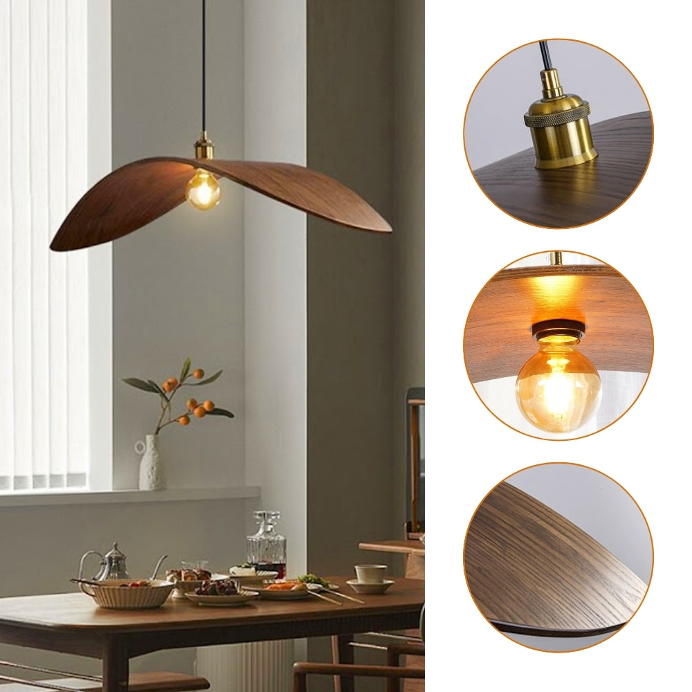 Natural wood arch lamp with Wabi-Sabi style for modern interiors