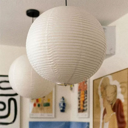 Wabi-sabi paper lantern ceiling fixture, cozy home decor