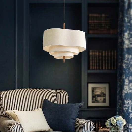 Professional Wabi-Sabi tiered lighting for modern office desk area