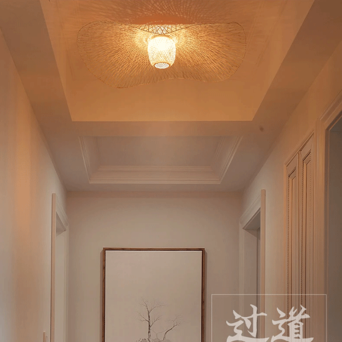 Sustainable Bamboo Wicker Pendant Light | Nordic Style Ceiling Fixture
