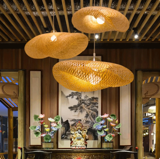 Zen style bamboo pendant lamp for cozy atmosphere