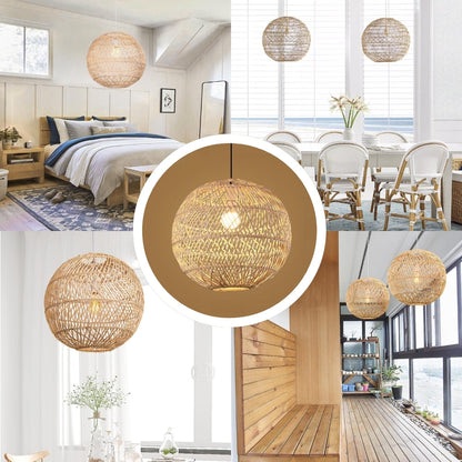 Zen inspired natural rattan globe pendant light for serene spaces