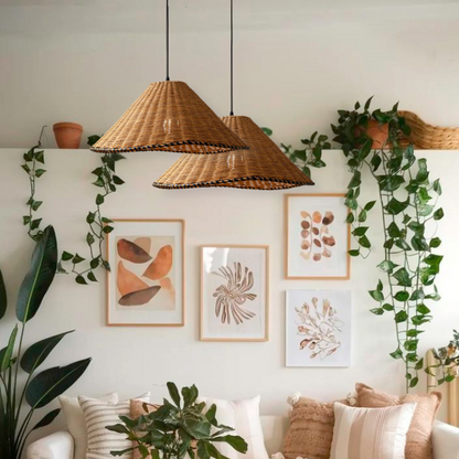 Zen style natural bamboo lamp for peaceful and modern living spaces