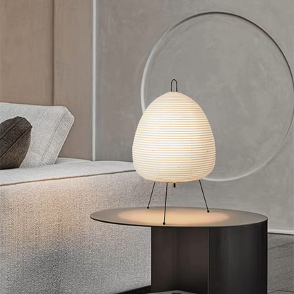 Akari Noguchi Inspired Paper Table Light creating Artistic Mid-Century Ambiance