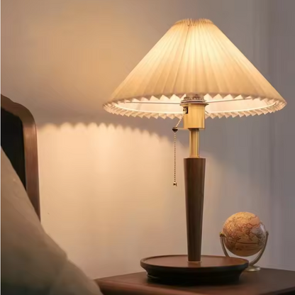 Bedroom Nightstand Lamp in Pleated Fabric for Peaceful and Cozy Sleeping Spaces
