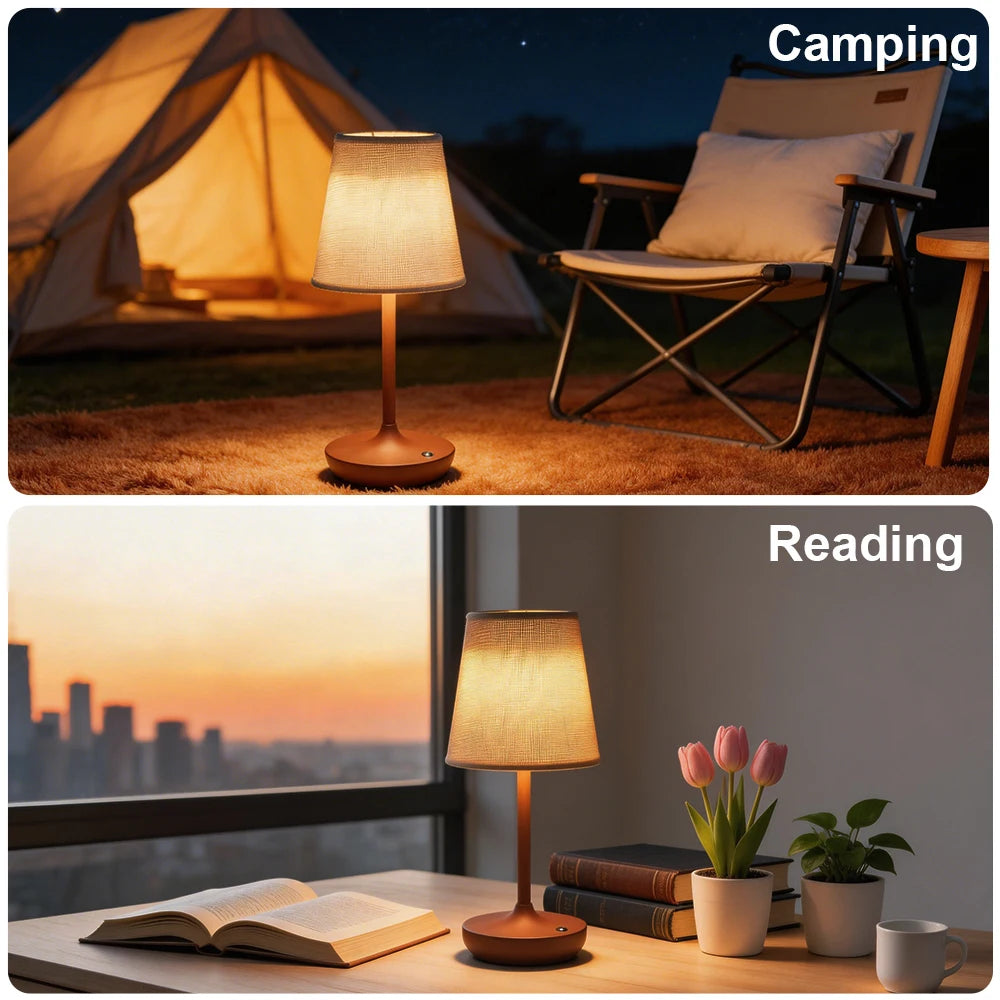 Cozy Reading Corner Accent Lamp acting as Wireless Ambient Light for Bookshelves