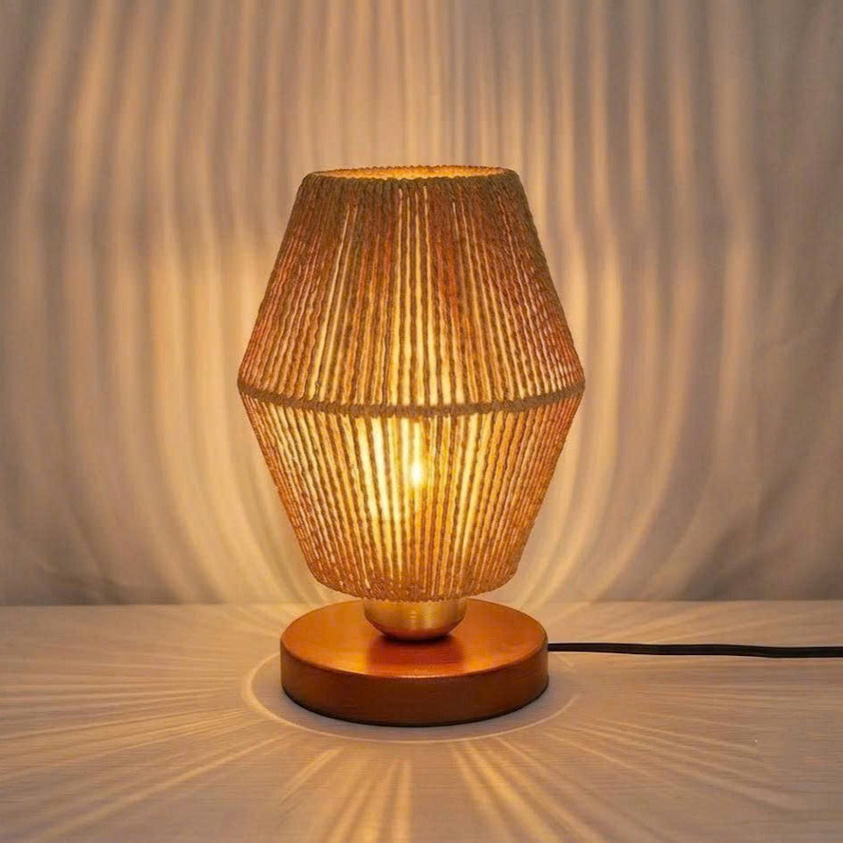 Cozy Reading Nook Hemp Cord Table Lamp delivering Warm Atmospheric Illumination