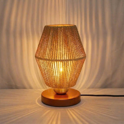 Cozy Reading Nook Hemp Cord Table Lamp delivering Warm Atmospheric Illumination