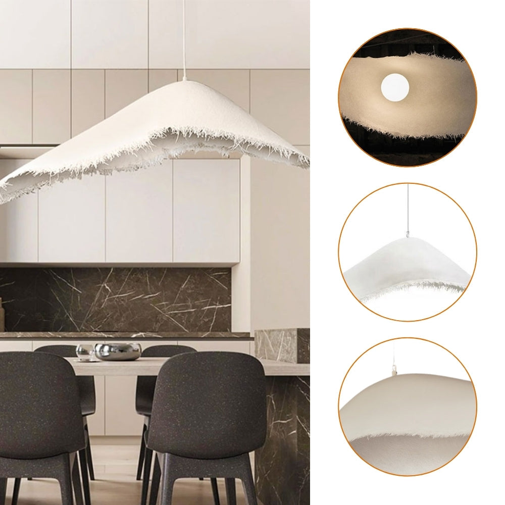 Custom modern interior pendant light with fabric texture
