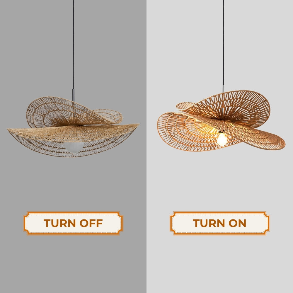 Eco-friendly natural jute hanging lamp for rustic interiors