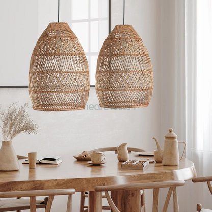 Handmade rattan lamp perfect for elevated home decor and interior styling.