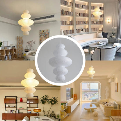 Handmade style Washi paper pendant light for minimalist interiors