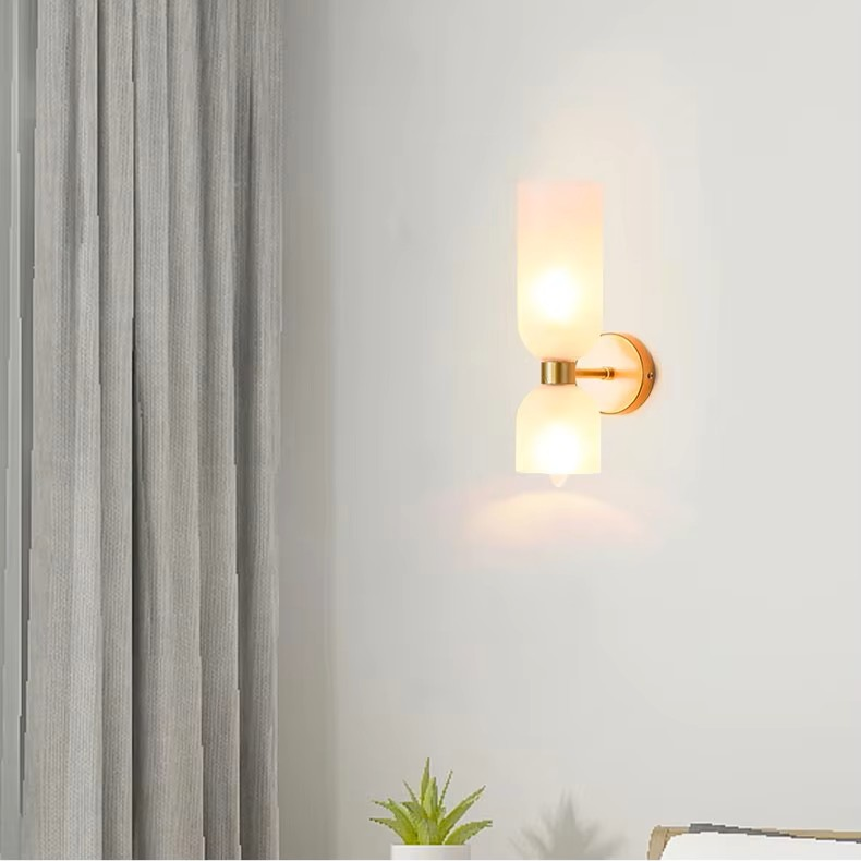 Scandinavian lighting eco-friendly copper and glass wall lamp built with sustainable materials for a safe restaurant ambiance.