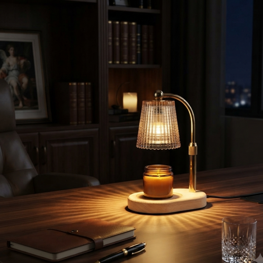 Home Office Desk Electric Candle Warmer adding Relaxing Aroma to Workspaces