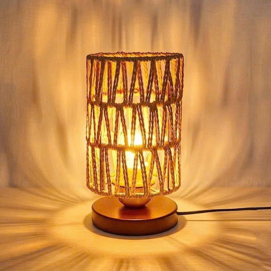 Home Office Hemp Rope Desk Light adding Rustic Style to Workspaces