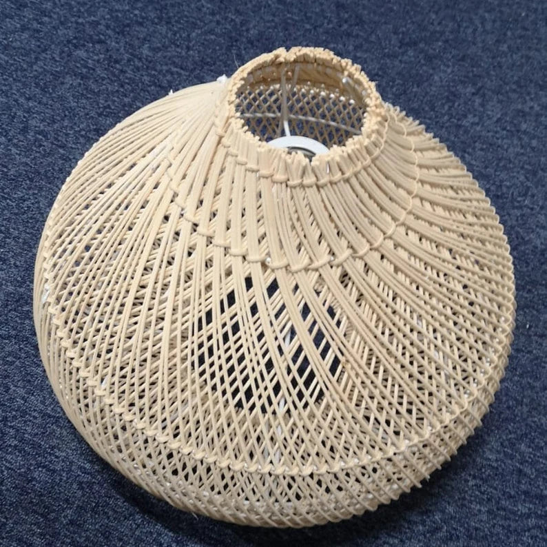 Onion Lattice Weave Rattan Pendant Light