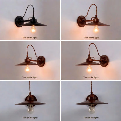 Industrial loft lighting metal and iron fixture pairing raw architecture with warm illumination in a loft.
