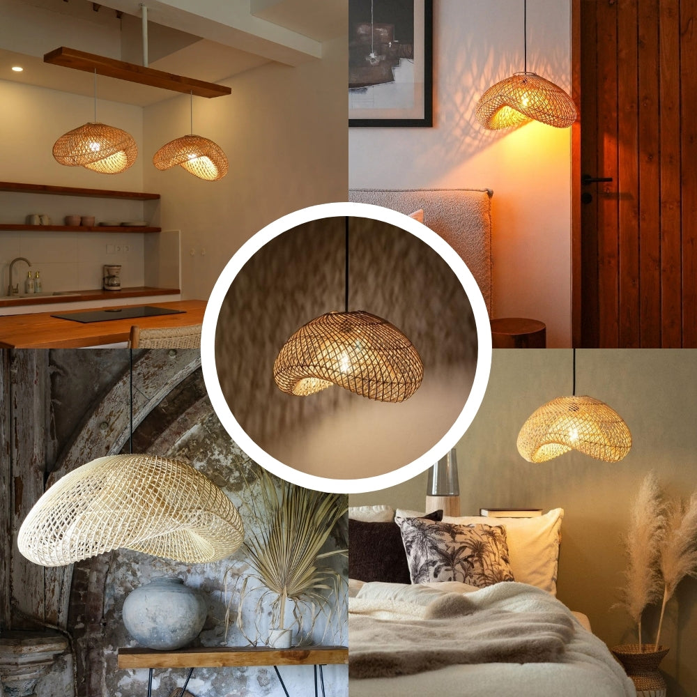 Beautiful rattan pendant light perfect for kitchen island or dining room