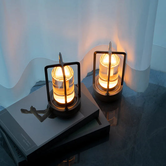 Living Room Coffee Table Aluminum and Crystal Lamp acting as a Sophisticated Centerpiece