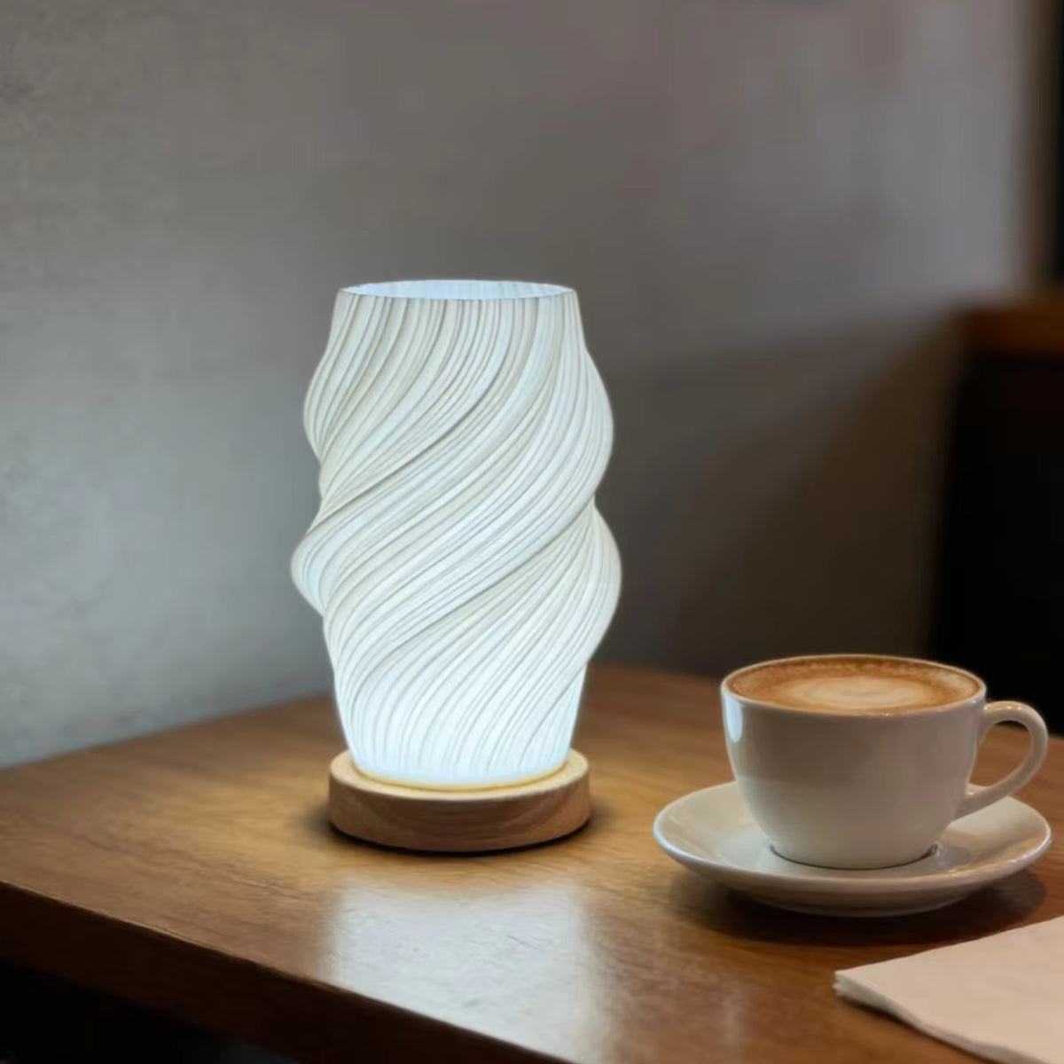 Living Room Lighting Wood and ABS Table Lamp providing Warm Ambient Glow for Sofas and Credenzas