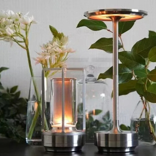 Luxury Minimal Aluminum and Crystal Desk Lamp designed for Sophisticated Settings