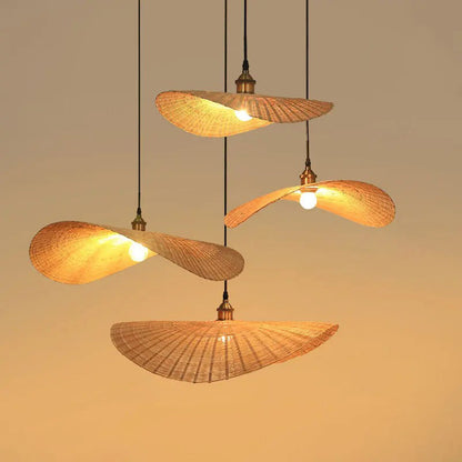 Wabi-Sabi Rattan Pendant Light | Curved Woven Chandelier