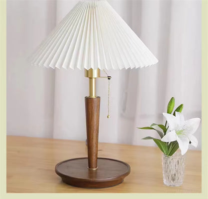 Minimalist Lighting Pleated Fabric Table Lamp designed with Clean Lines and Warm Glow