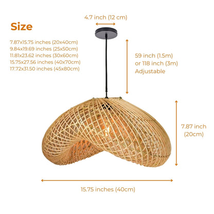 Modern coastal rattan pendant light suitable for living room decor