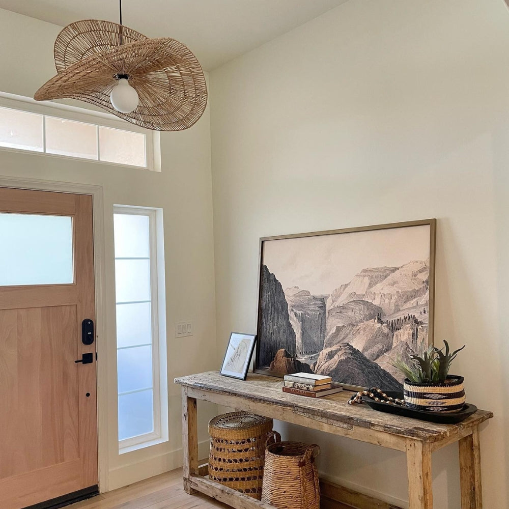 Modern natural jute woven pendant light for minimalist decor
