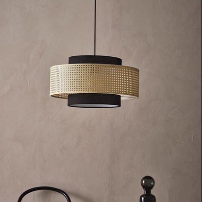 Natural rattan pendant lighting fixture for interior decor