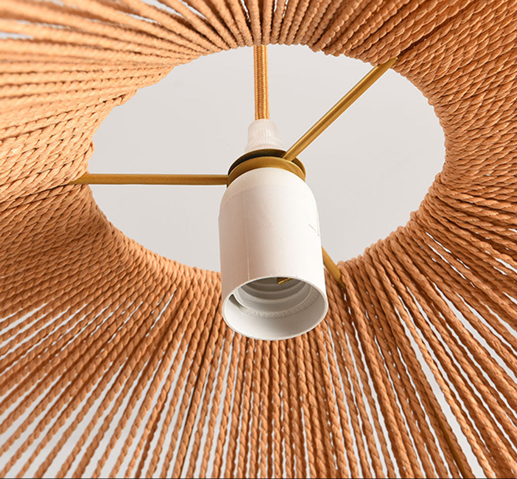 Sustainable Natural Rattan Pendant Light Handmade Design