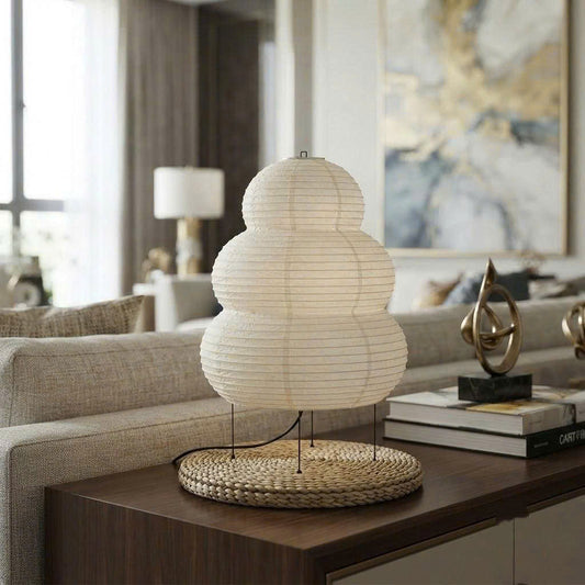 Quiet Luxury Tiered Paper Table Lamp designed for Refined and Cozy Rooms