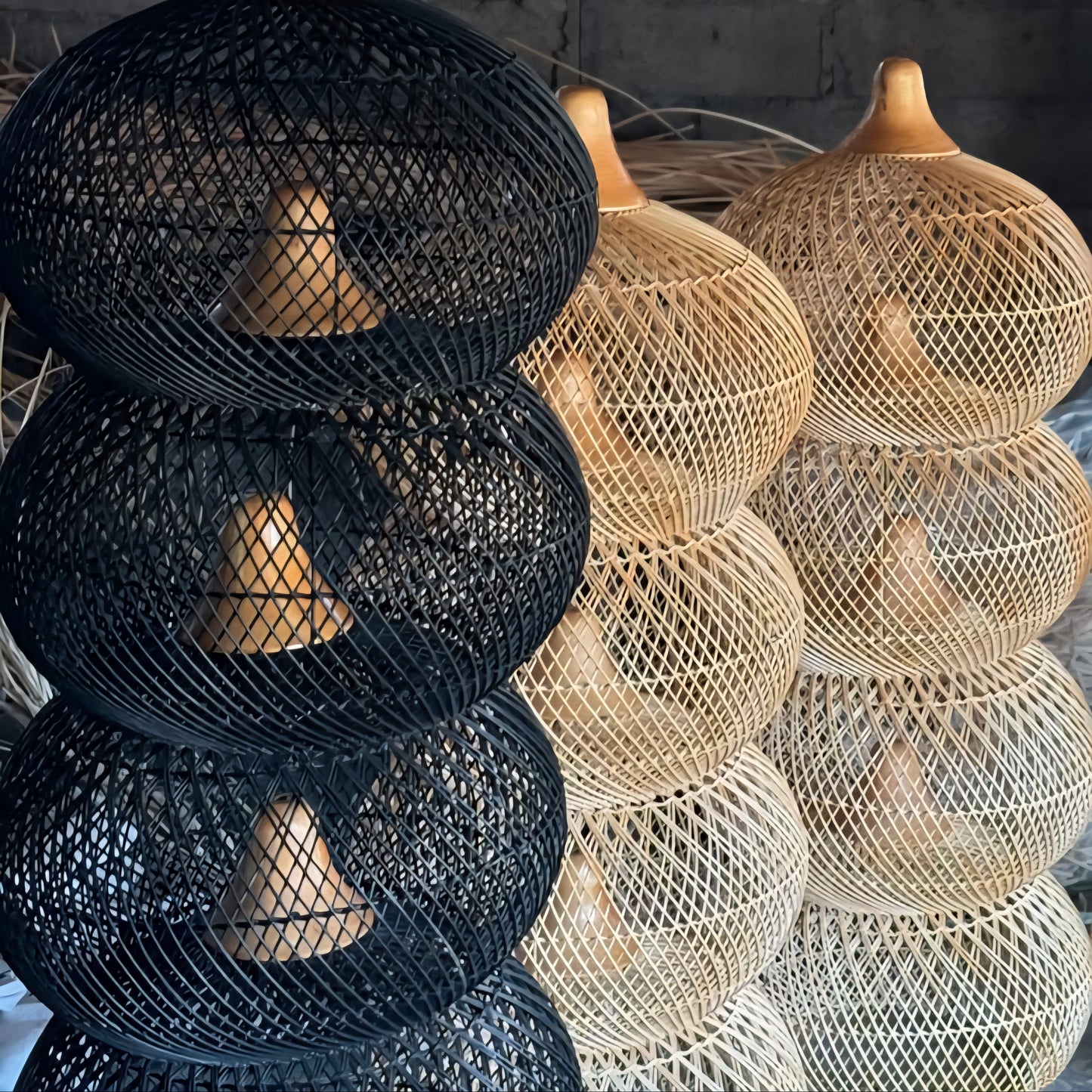Handwoven Rattan Pendant Light – Nordic Japandi Hanging Lamp | ArtisticLand