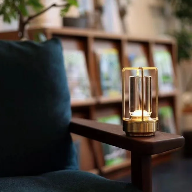 Scandinavian Nordic Aluminum and Crystal Accent Lamp for Clean and Sleek Living Spaces