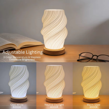 Study Desk Task Lighting Wood and ABS Table Lamp for Focused and Stylish Studying