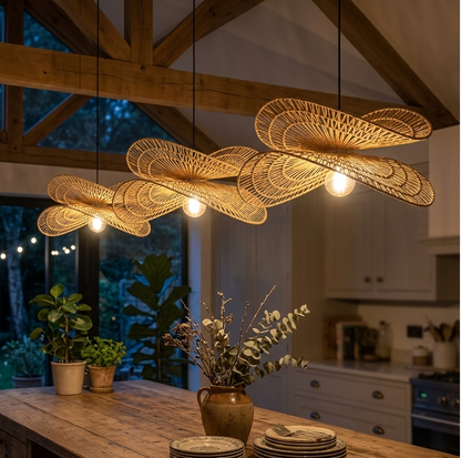 Sustainable jute rope ceiling fixture for cozy dining areas