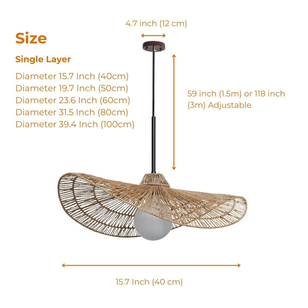 Textured natural jute pendant shade with minimalist aesthetic