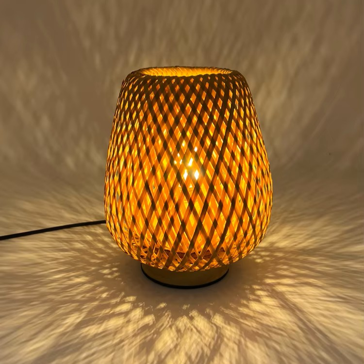 Wabi Sabi Natural Bamboo Desk Lamp celebrating Imperfect Organic Aesthetics