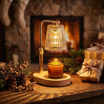 Warm Glow Candle Warmer Lamp creating an Inviting Quiet Luxury Vibe