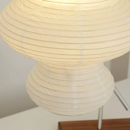 Organic white paper hanging lamp creating a cozy atmosphere