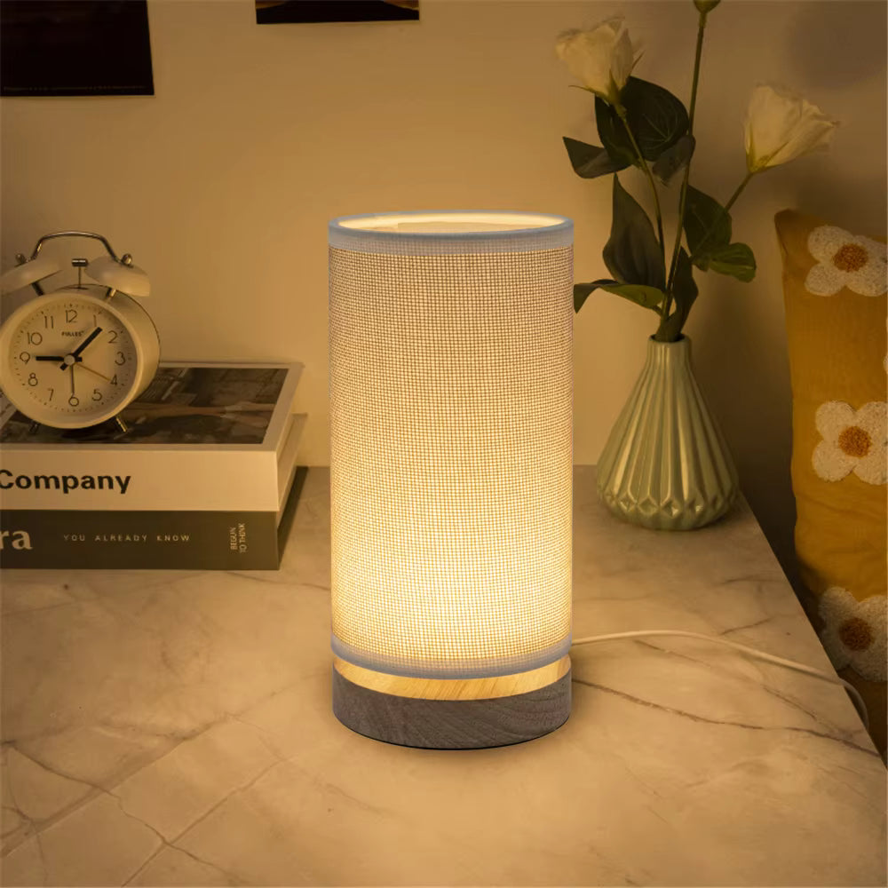 Workspace Table Lamp in Jute Fabric with Minimalist Lighting for Modern Office Decor